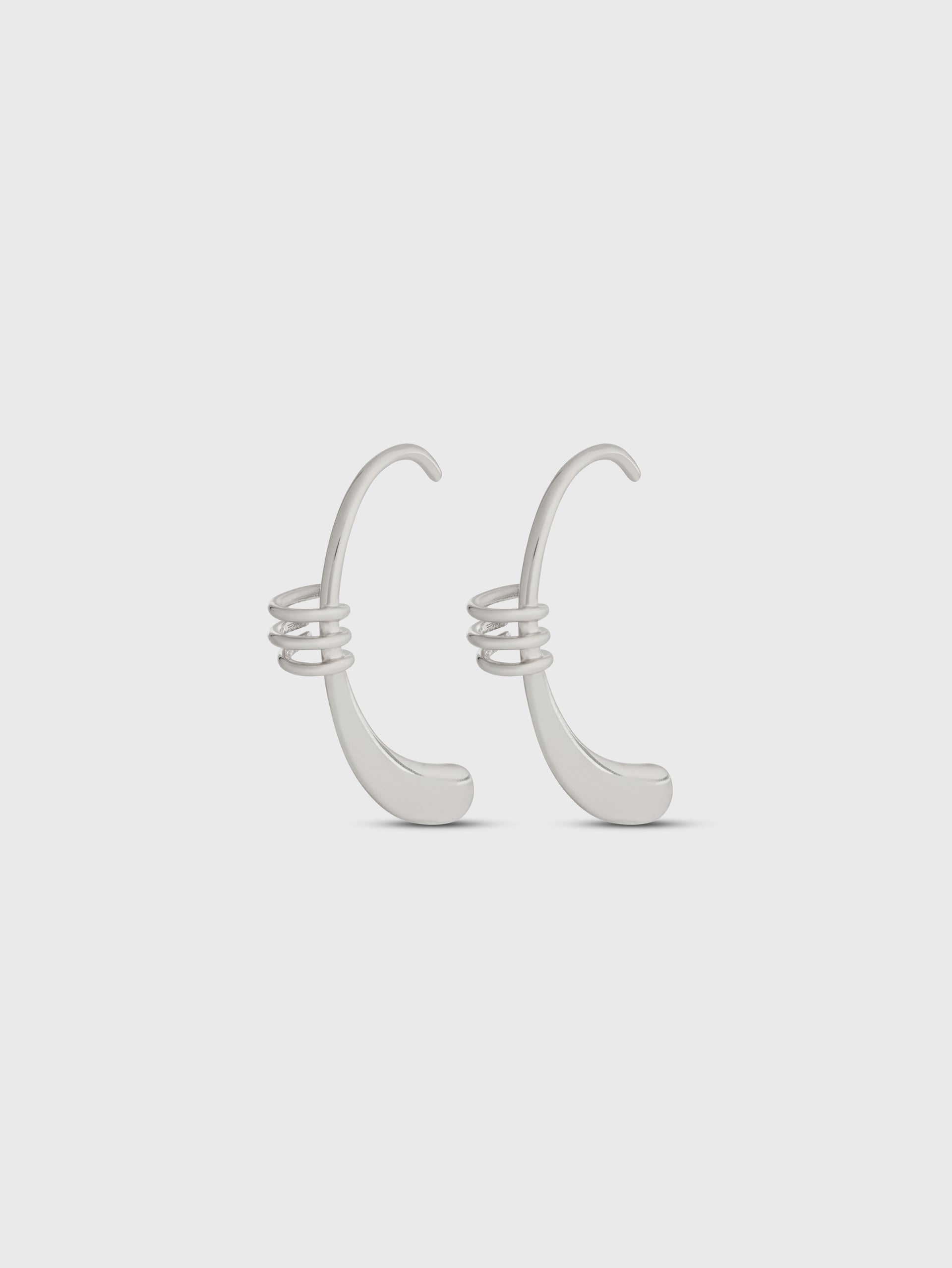 SILVER MONO EARRING - 4