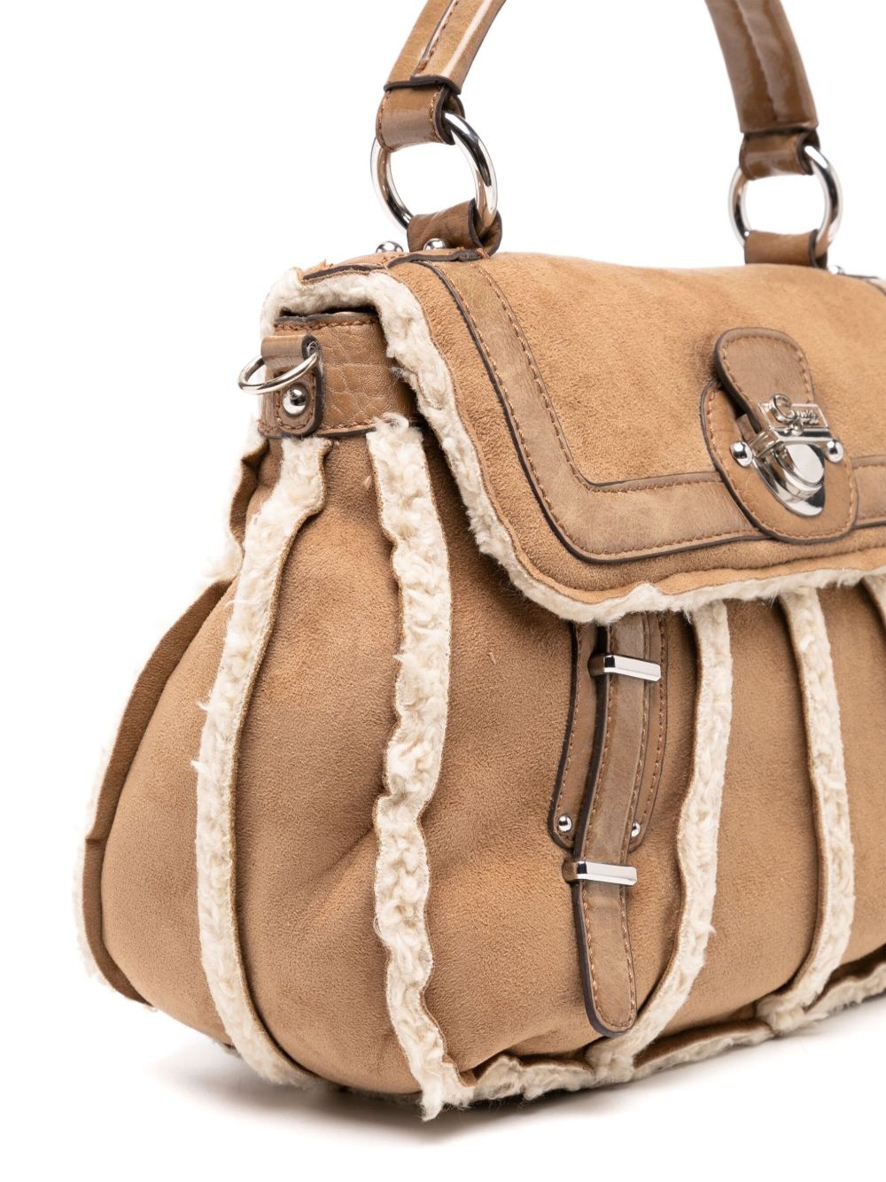 suede-effect logo-plaque tote bag - 3
