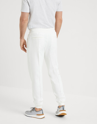 Brunello Cucinelli Cotton French terry trousers with Crête detail and elasticated cuffs outlook