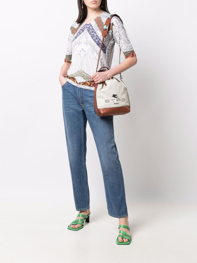 Etro logo-print bucket bag outlook