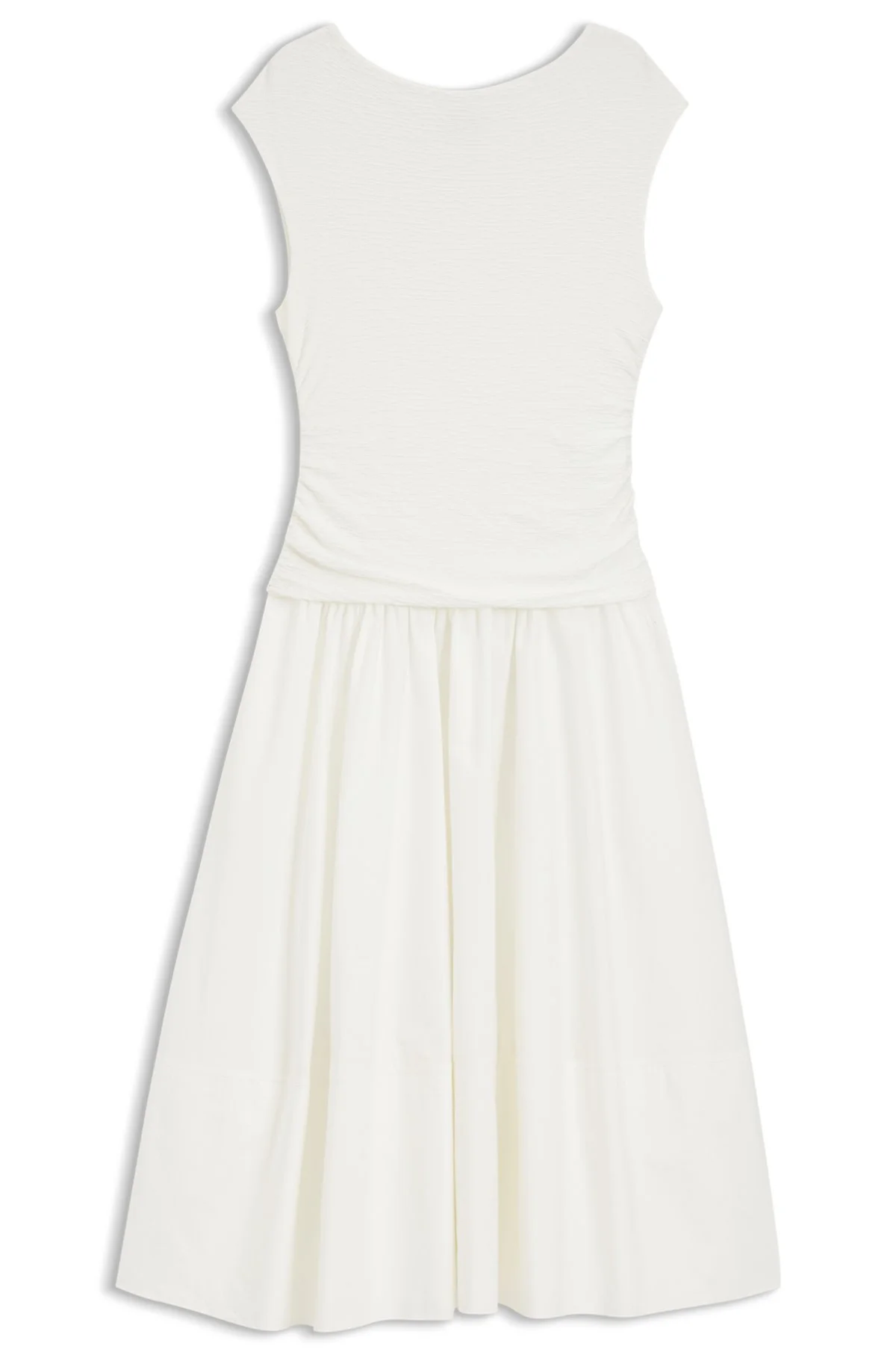 STRUCTURED-JERSEY DRESS WITH POPLIN SKIRT - 1