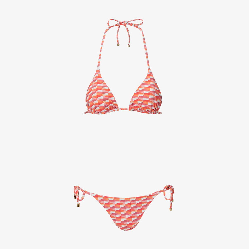 Ariah
Paprika/Candy Pink Diamond Print Recycled Nylon and Lycra Bikini Top 2