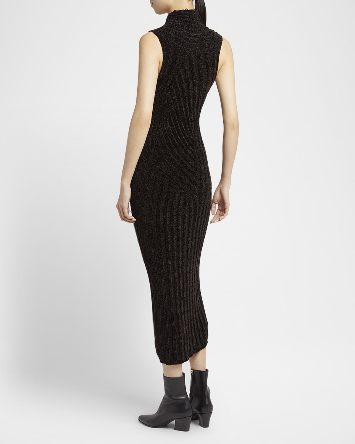 Ribbed Chenille Sleeveless Midi Dress - 3