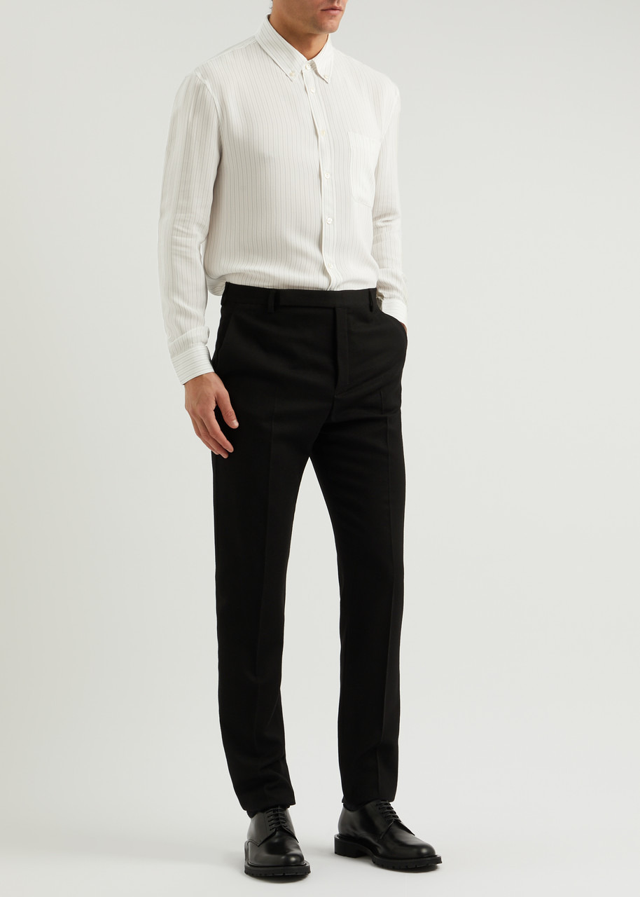 Striped silk crepe de chine shirt - 4