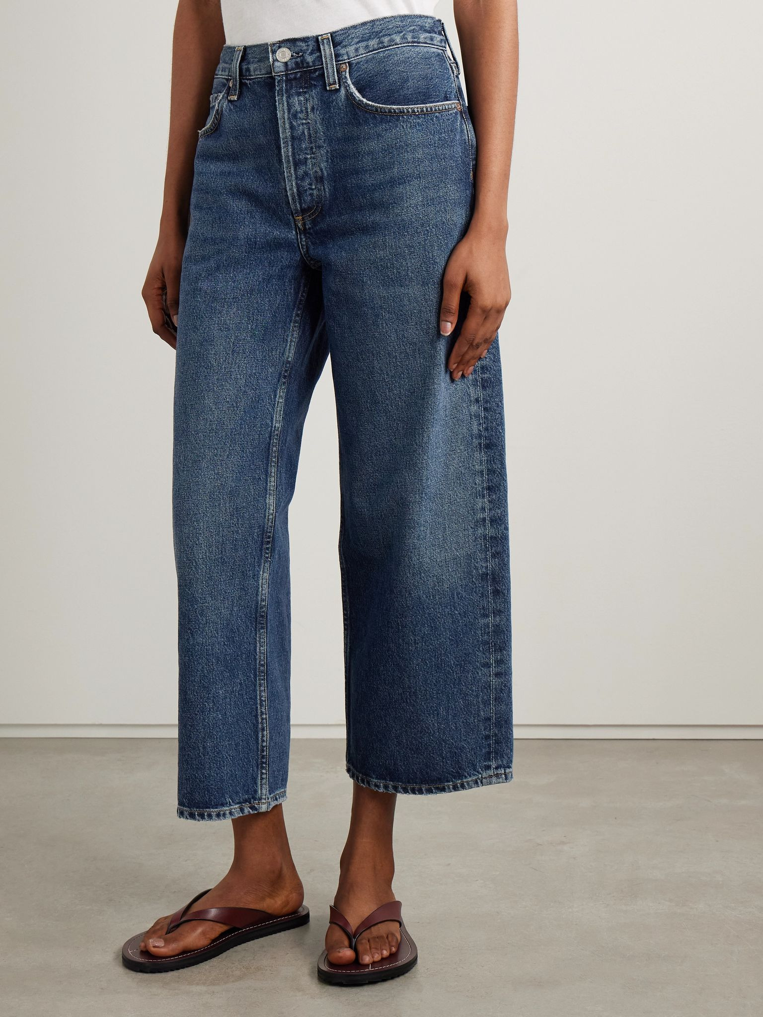 Arc cropped high-rise wide-leg jeans Mid denim - 3