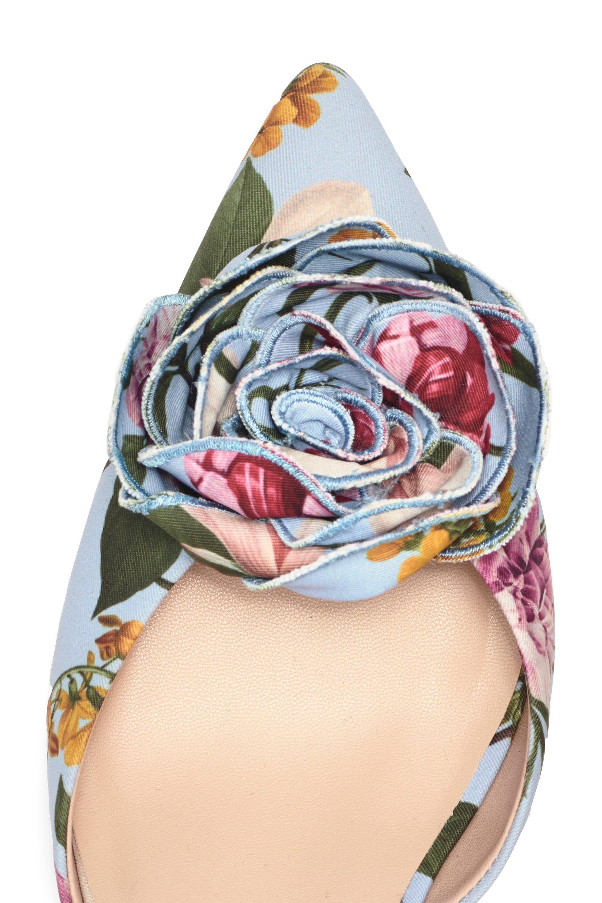 CARNEGIE KITTEN HEEL - GLACIAL BLUE BLOSSOMS - 3