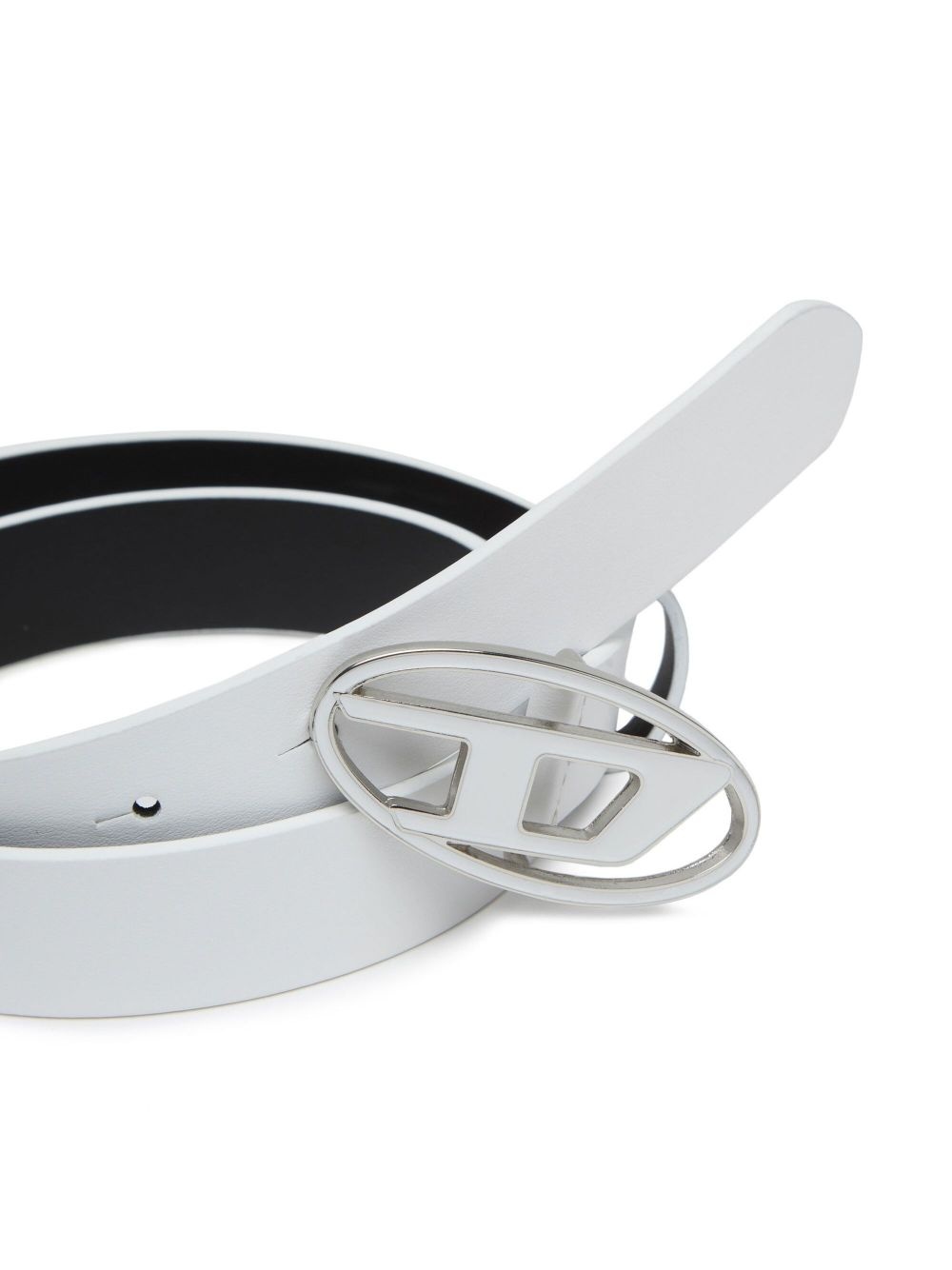 logo-plaque leather belt - 3