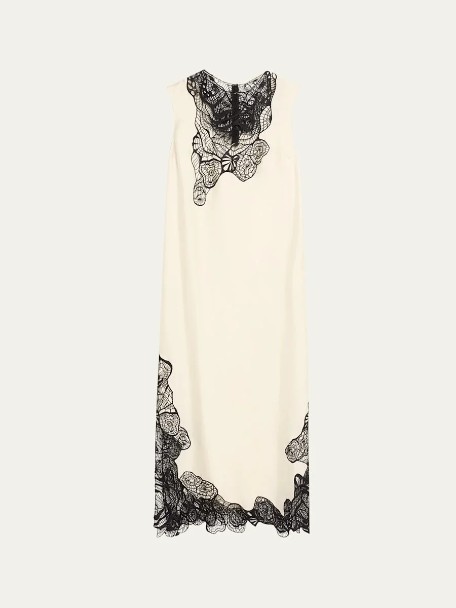 Uma Sleeveless Lace-Embellished Maxi Dress - 1