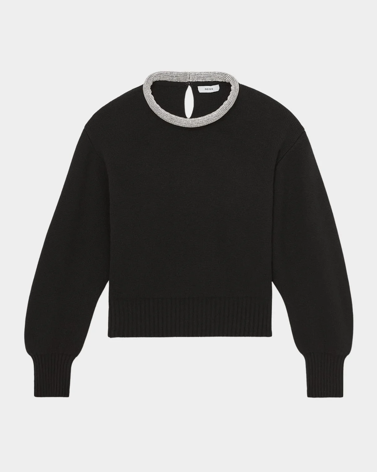Wool-Blend Necklace-Trim Sweater - 1