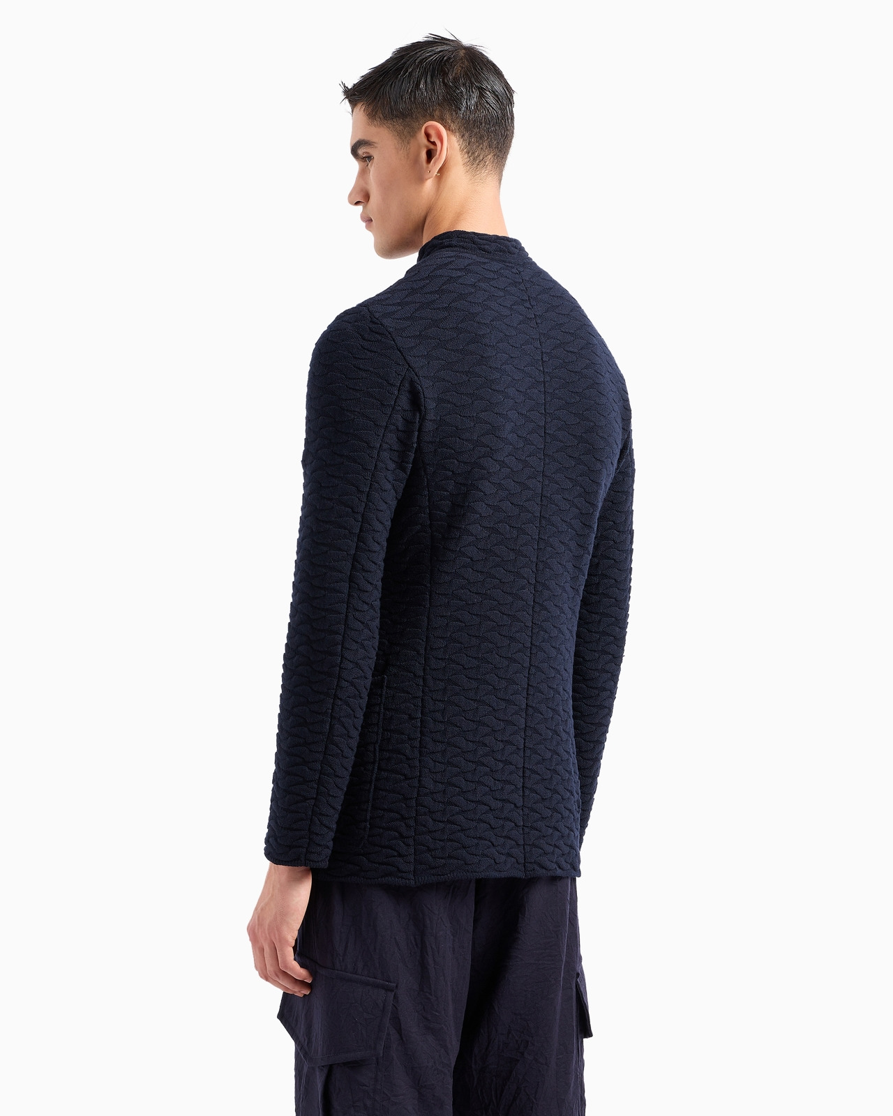 Single-breasted, knit virgin-wool jacket - 3