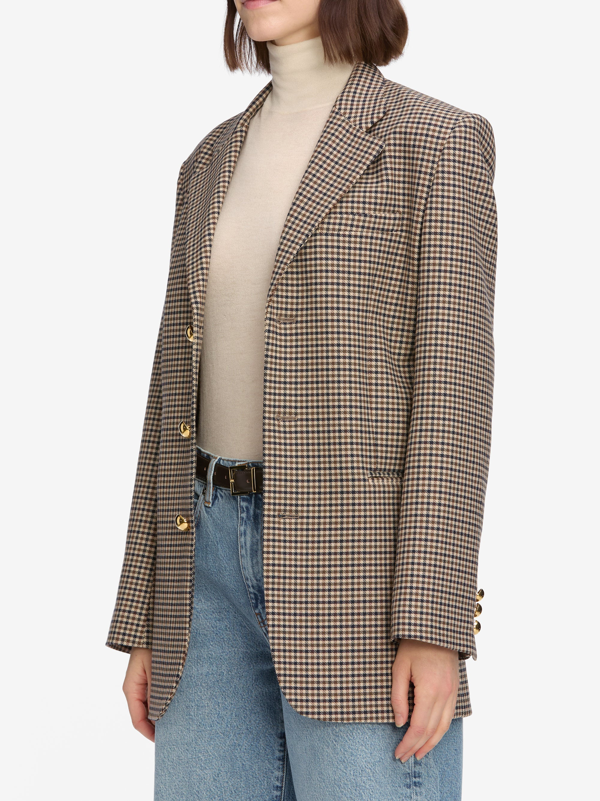 The Houndstooth Blazer in Navy Multi - 4