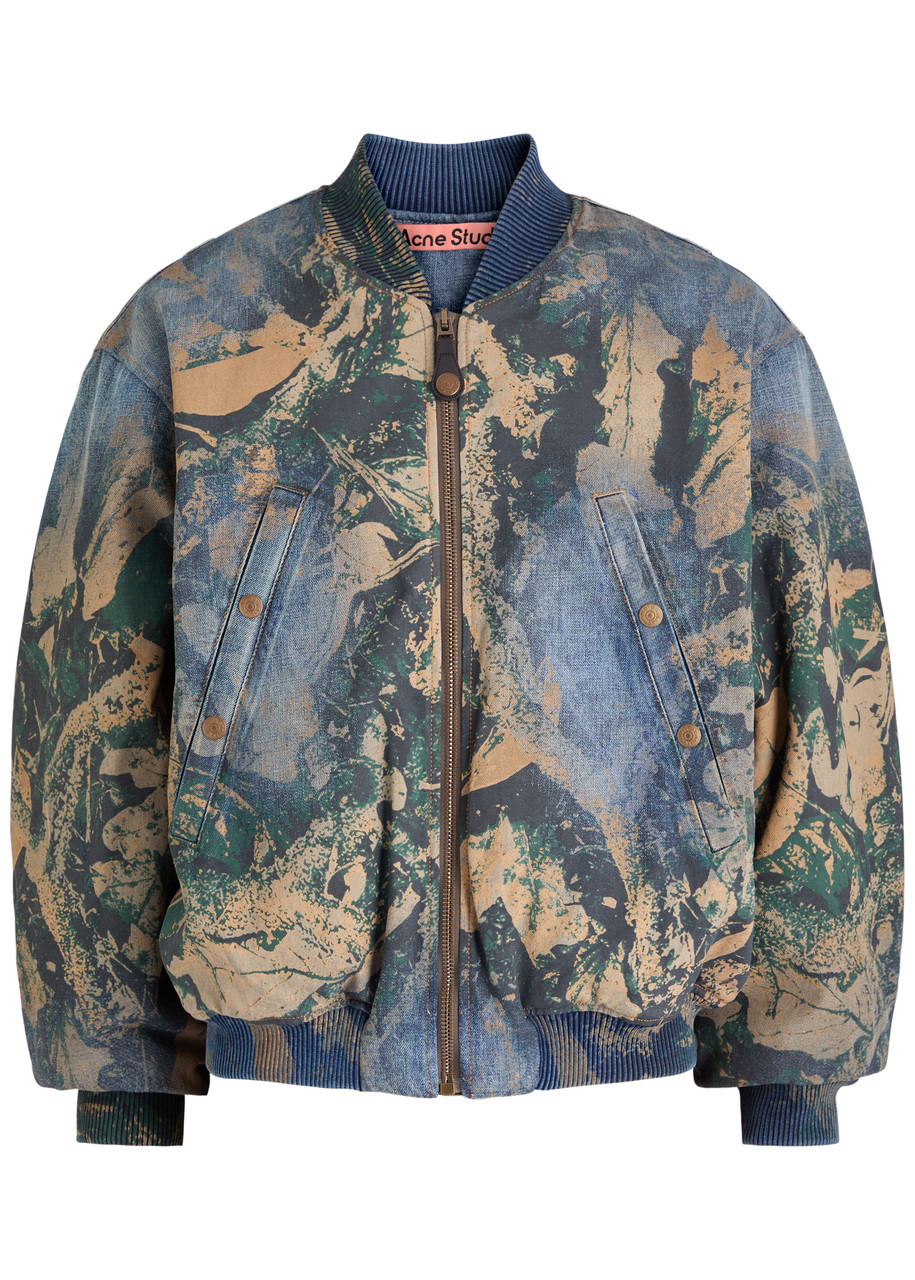 Acne Studios Printed Padded Denim Bomber Jacket - 1