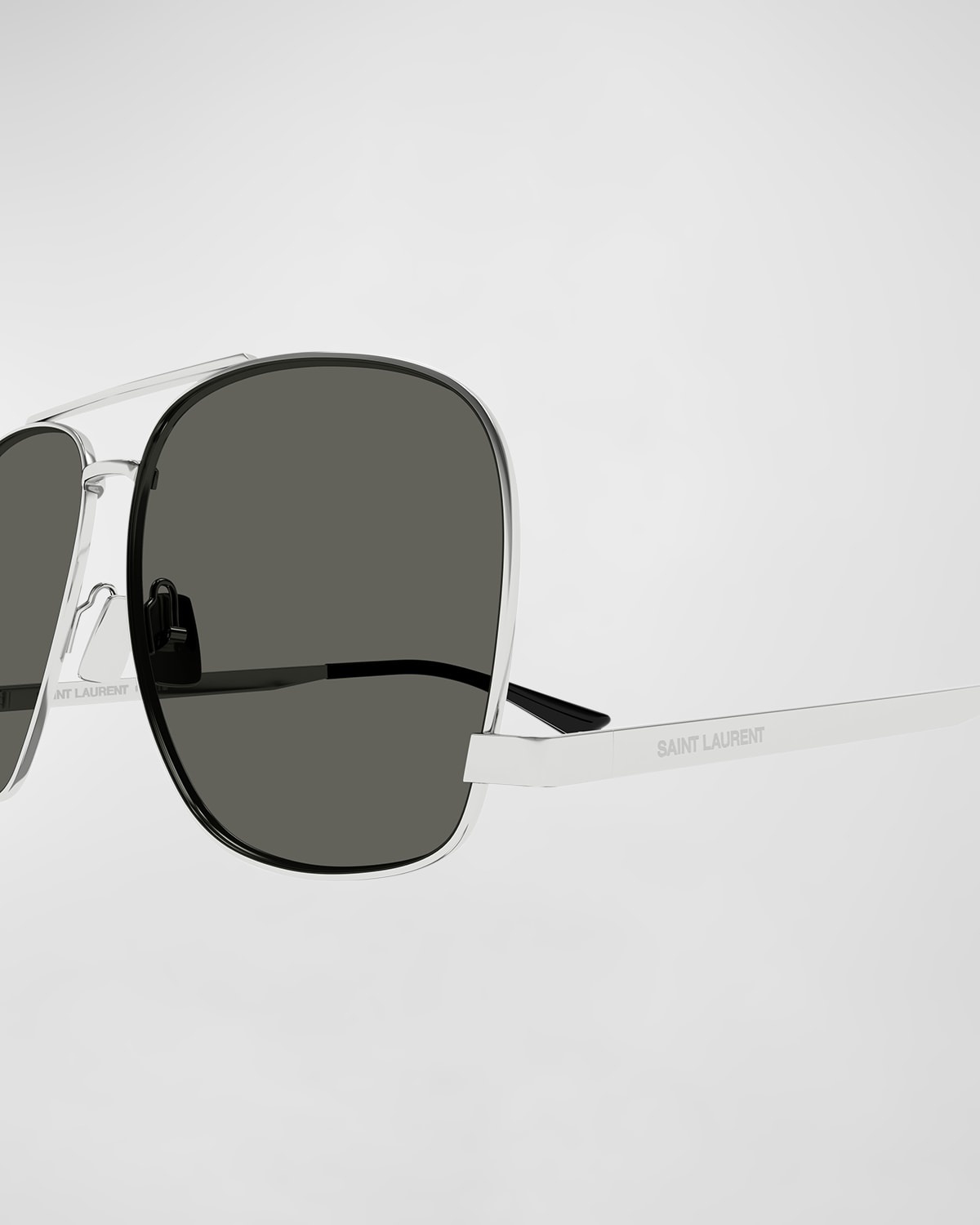 Men's Metal Aviator Sunglasses with Logo Detail - 2