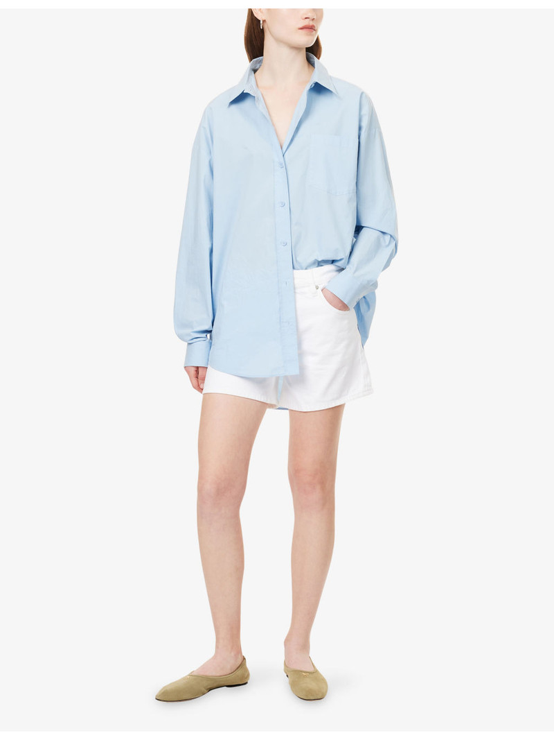 FRAME The Long Hang Denim Shorts outlook