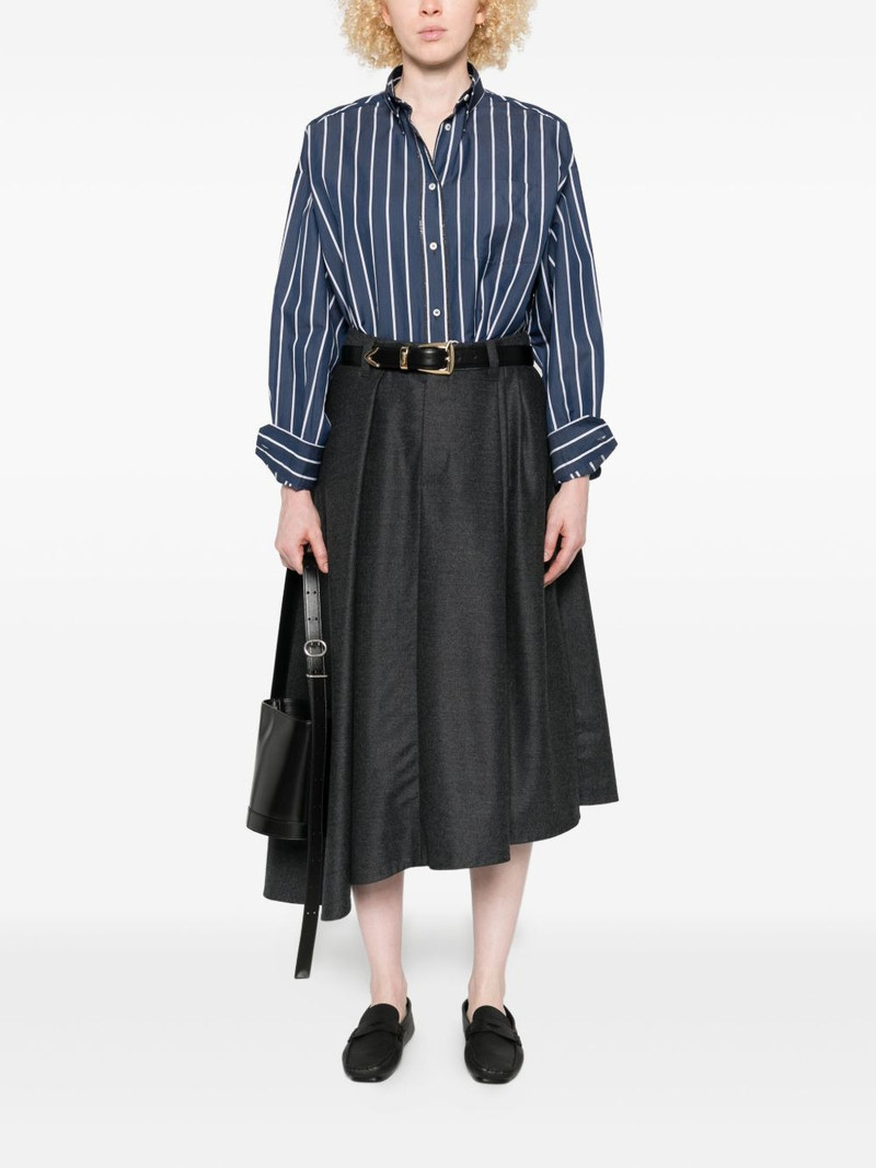 Brunello Cucinelli pleated asymmetric skirt outlook