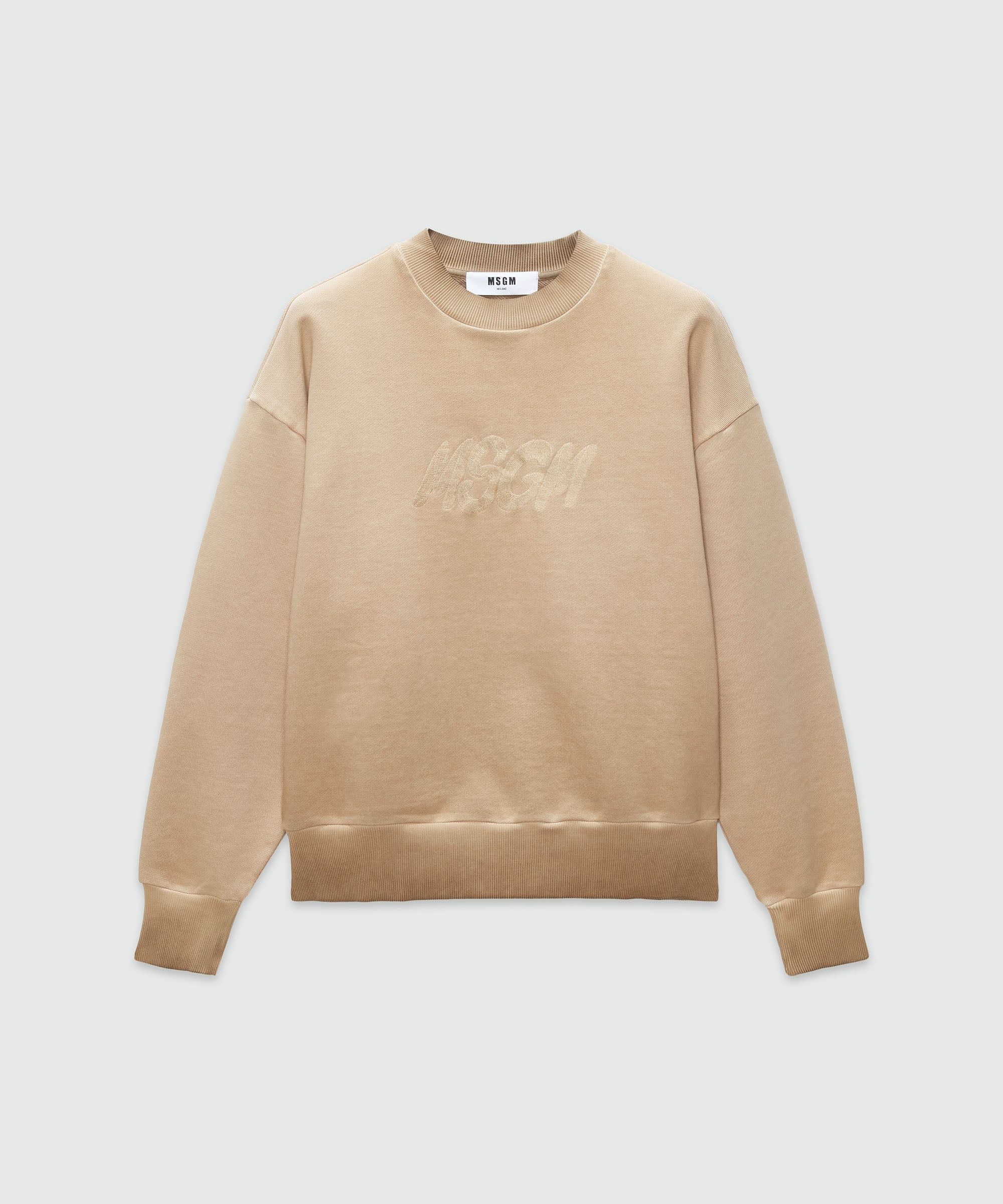 Pre-washed jersey sweatshirt with embroidered logo - 1