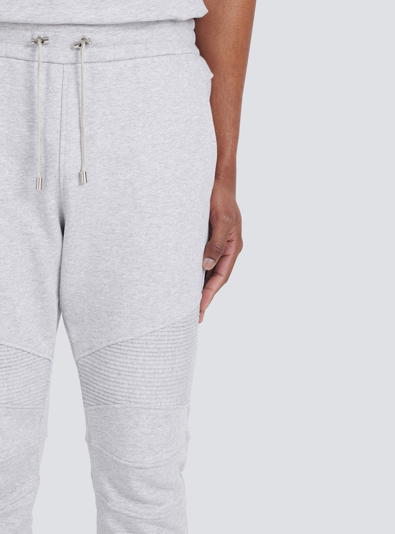 Eco-designed cotton sweatpants with flocked Balmain Paris logo 7