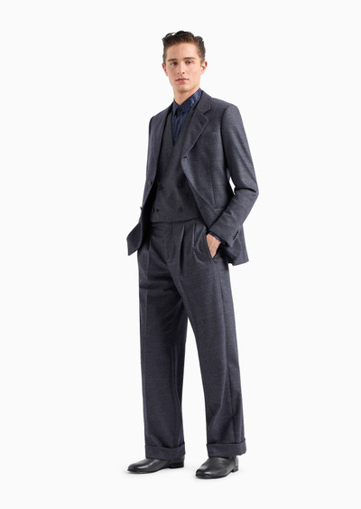 GIORGIO ARMANI Double breasted waistcoat in denim-effect virgin wool and cashmere outlook