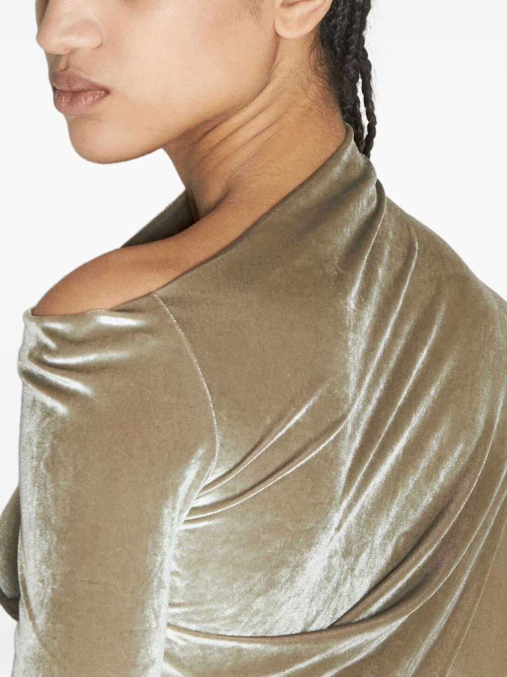 draped velvet top - 4