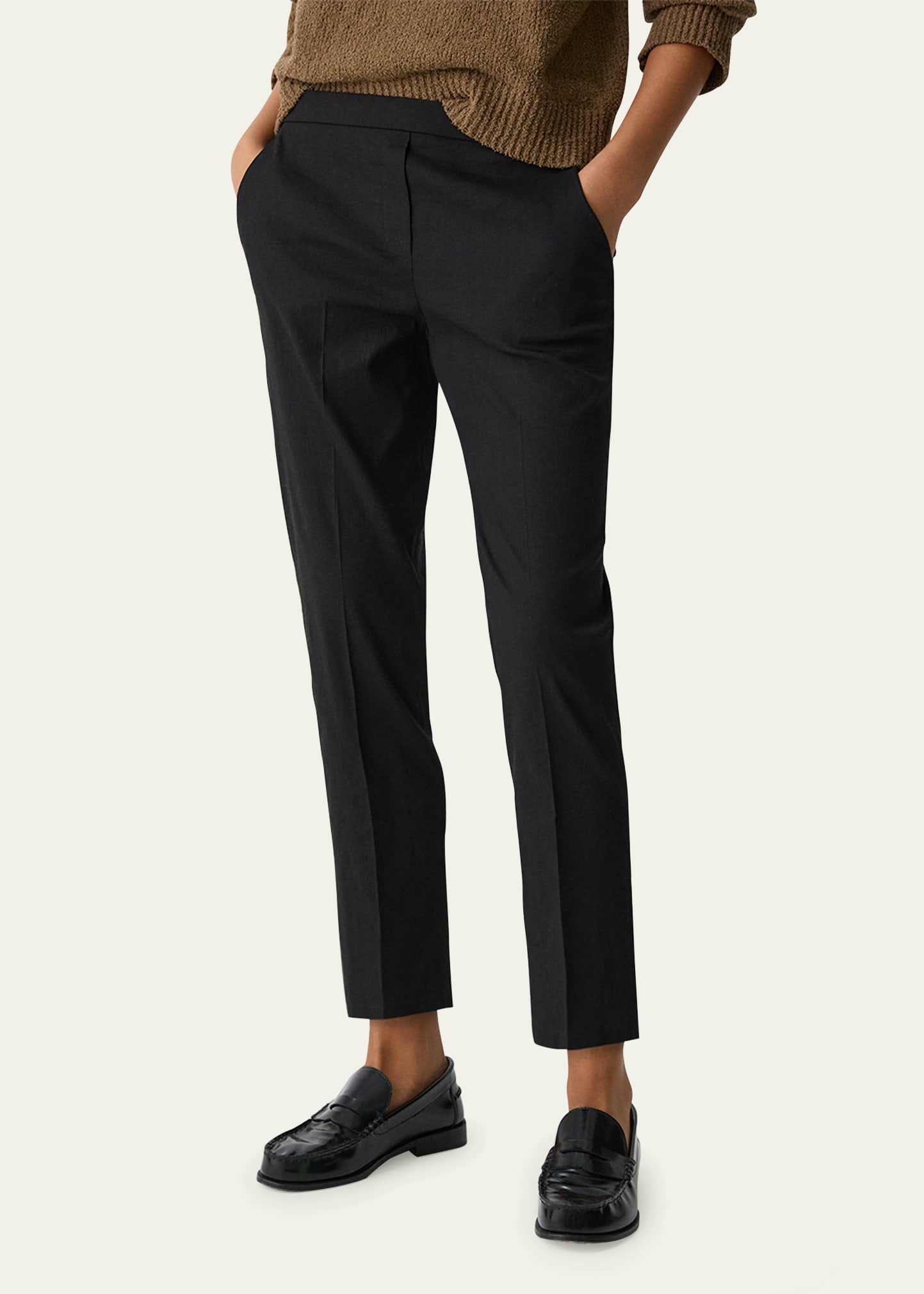 Treeca Good Linen Cropped Pull-On Ankle Pants - 5
