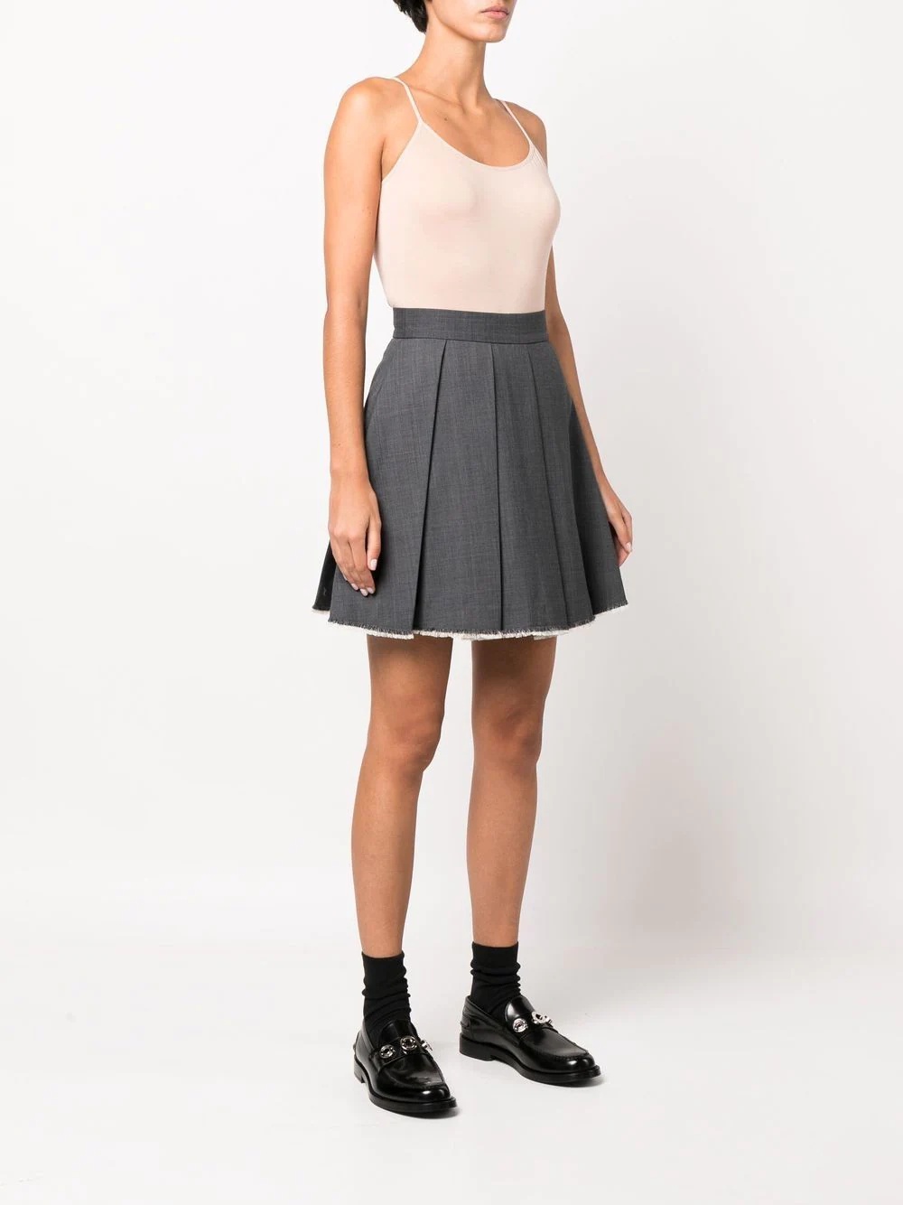 pleated A-line skirt - 3