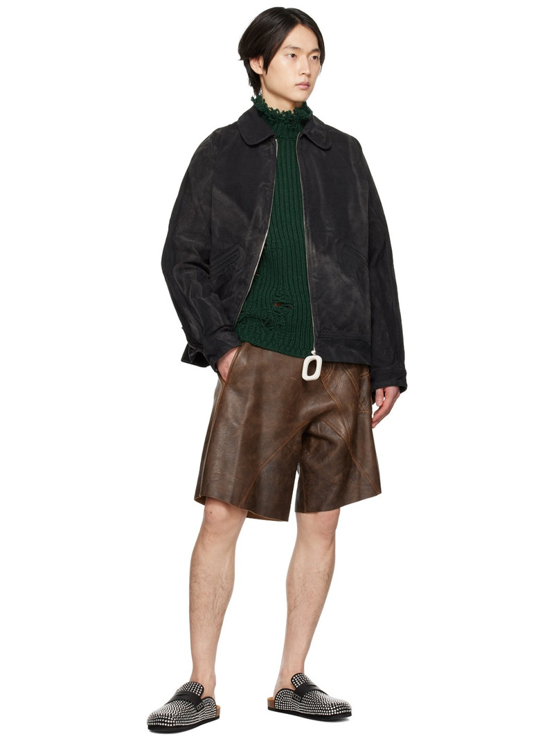 JW Anderson Green Distressed Turtleneck outlook