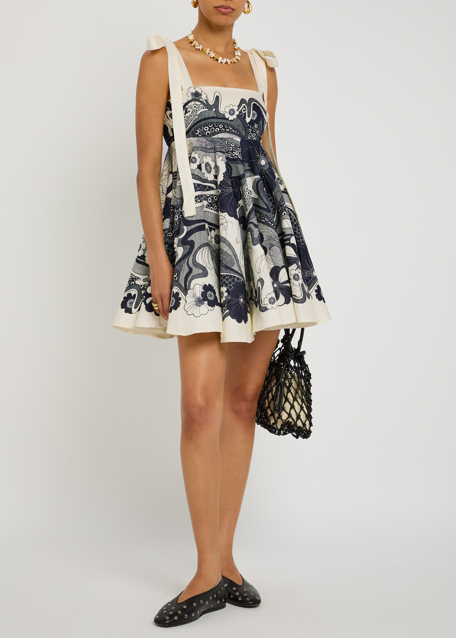 Alemais Mickey Floral-print Linen Mini Dress - 4
