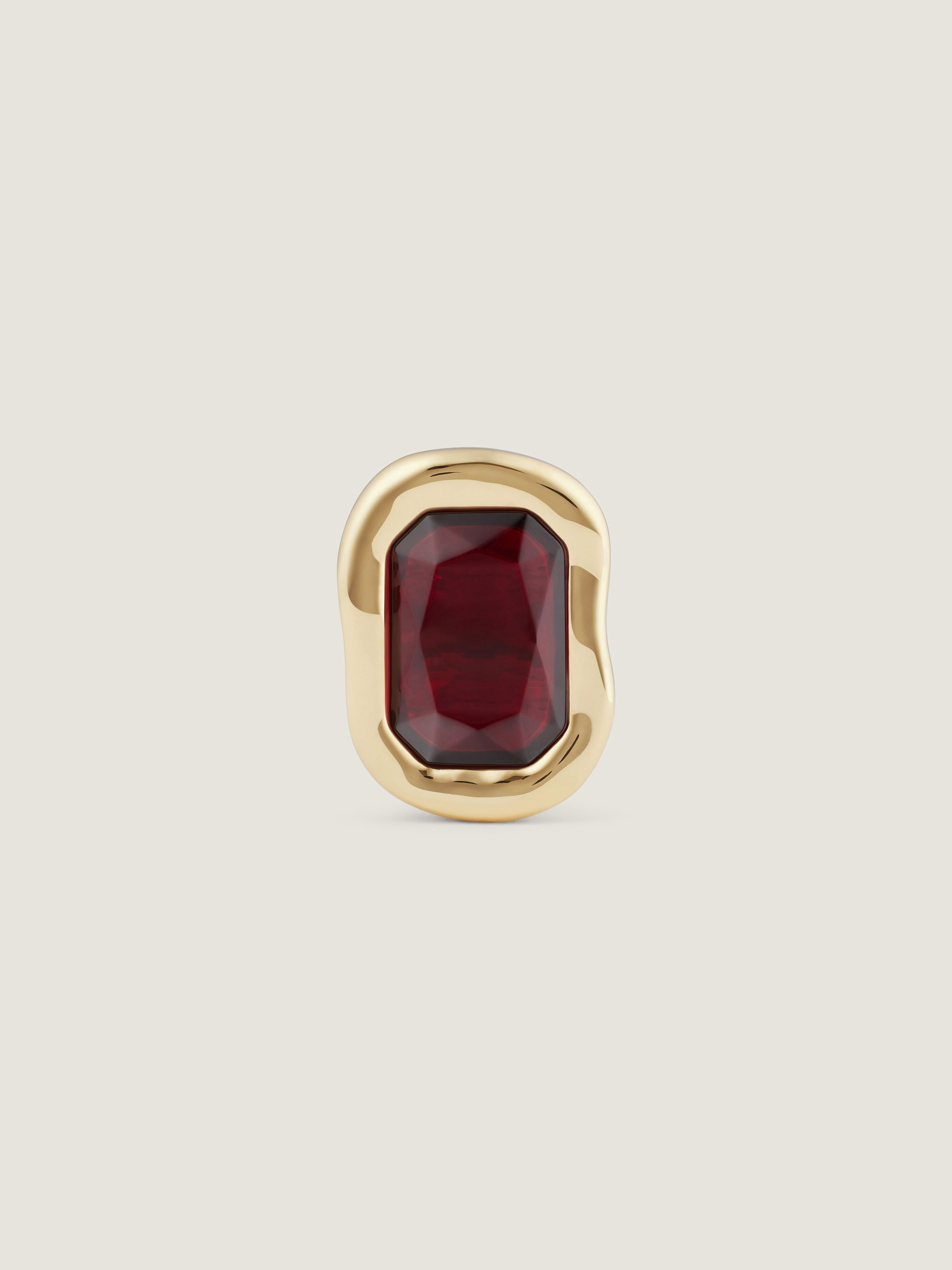 SCULPTURAL CRYSTAL RING IN METAL AND CRYSTAL - 3