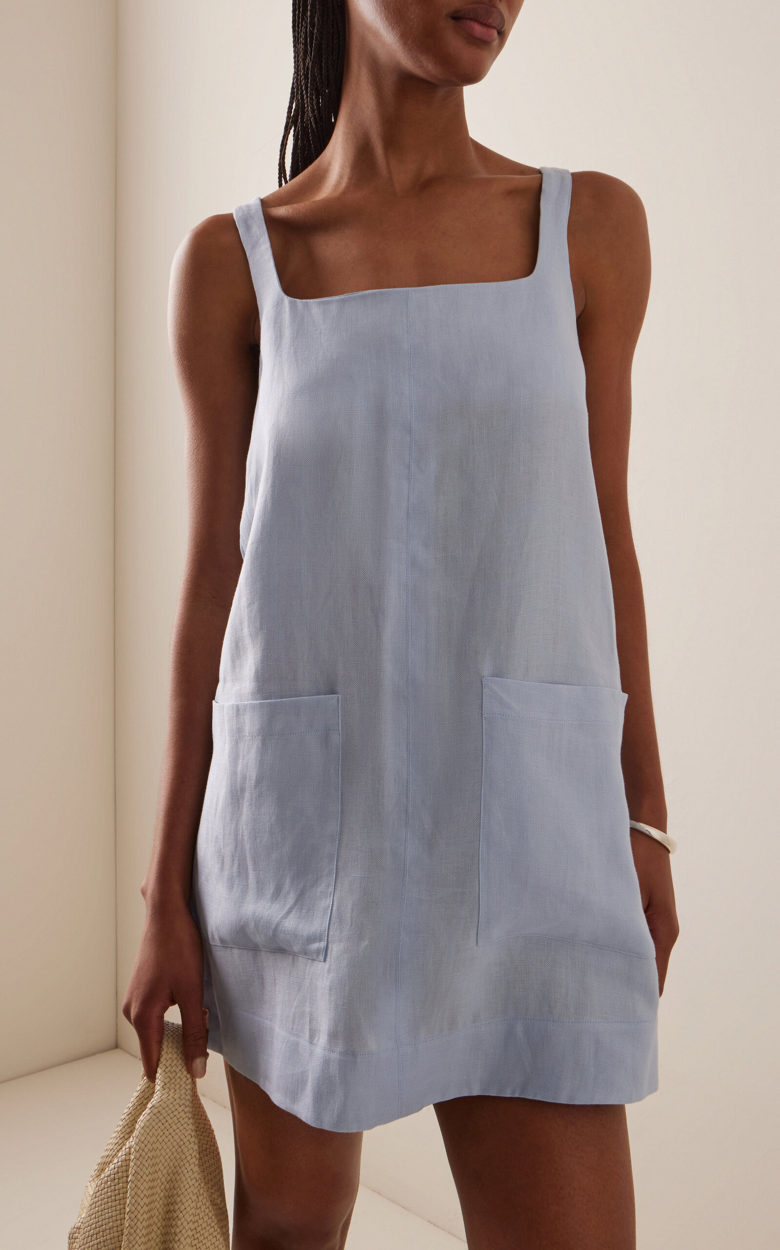 Aelphi Organic Linen Mini Dress blue - 3