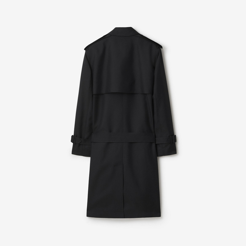 Long Silk Blend Trench Coat 5