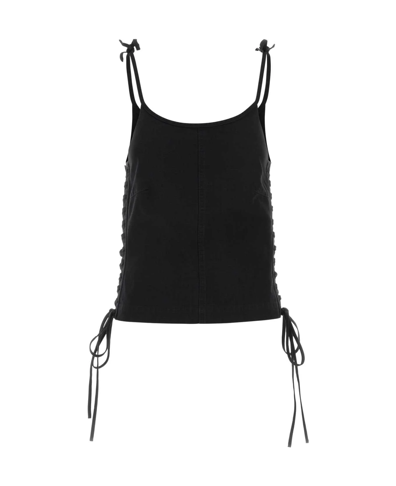 Black Cotton Tank Top - 1