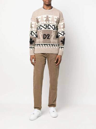 DSQUARED2 jacquard-knit alpaca wool jumper outlook