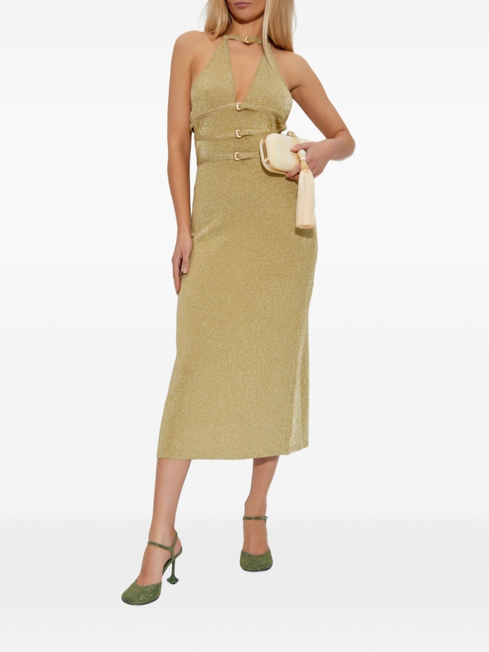 halterneck buckled dress - 2