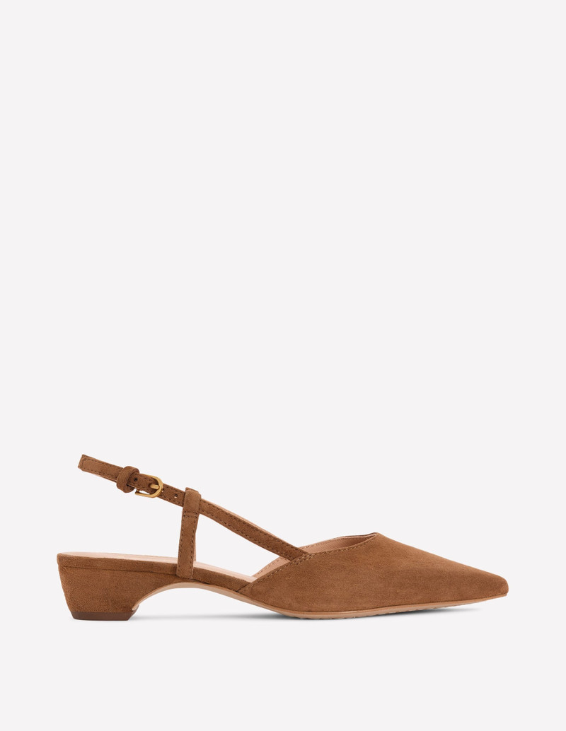 Mini Block Sling Backs-Raw Umber 1