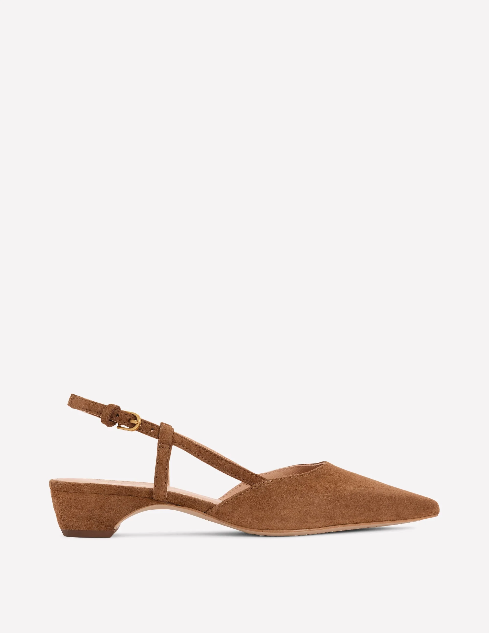 Mini Block Sling Backs-Raw Umber - 1