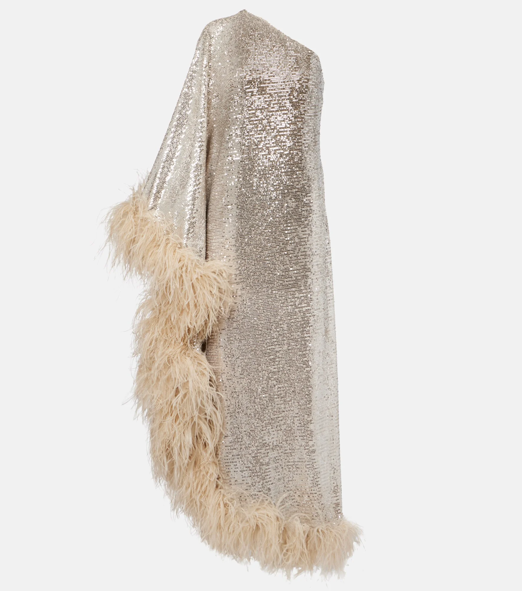 Ubud feather-trimmed sequined gown - 1