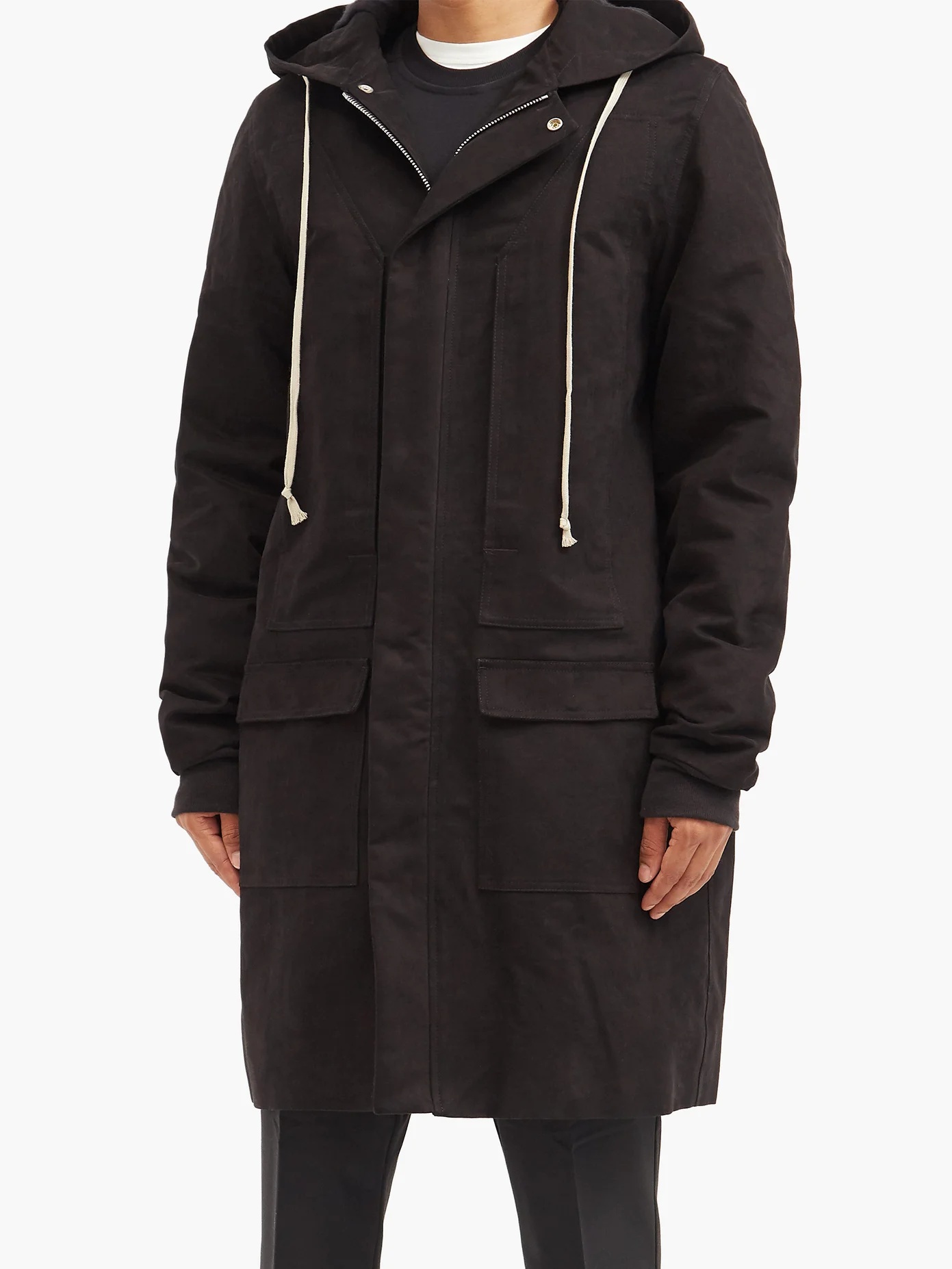 Drawstring hooded cotton parka - 2