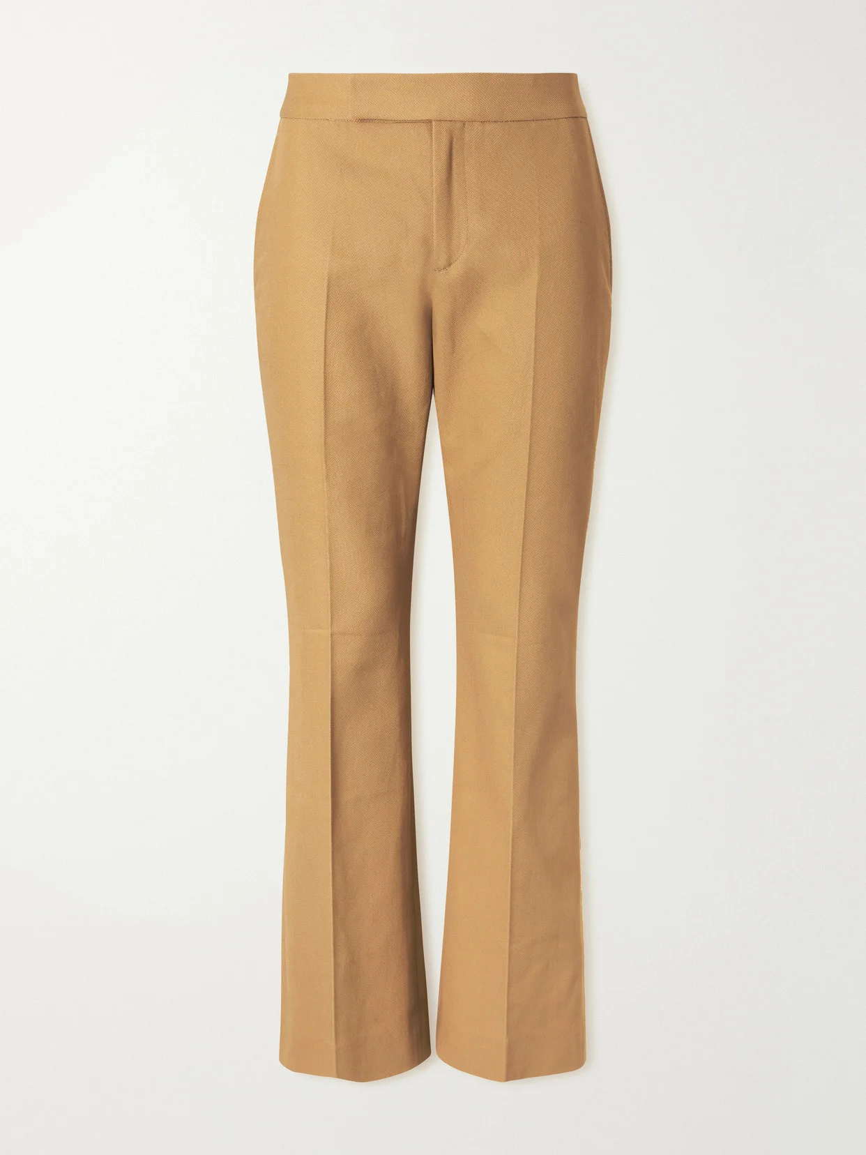 Cotton-blend Straight-leg High-waist Pants - 1