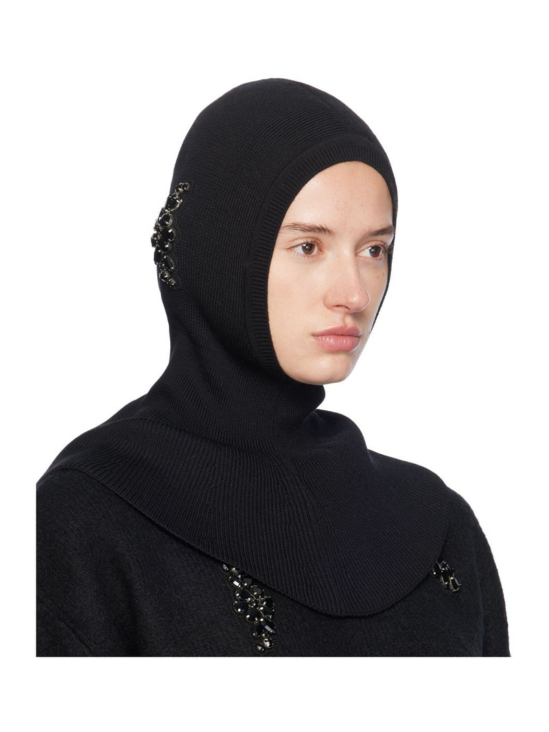 Simone Rocha Black Embellished Pointed Balaclava outlook