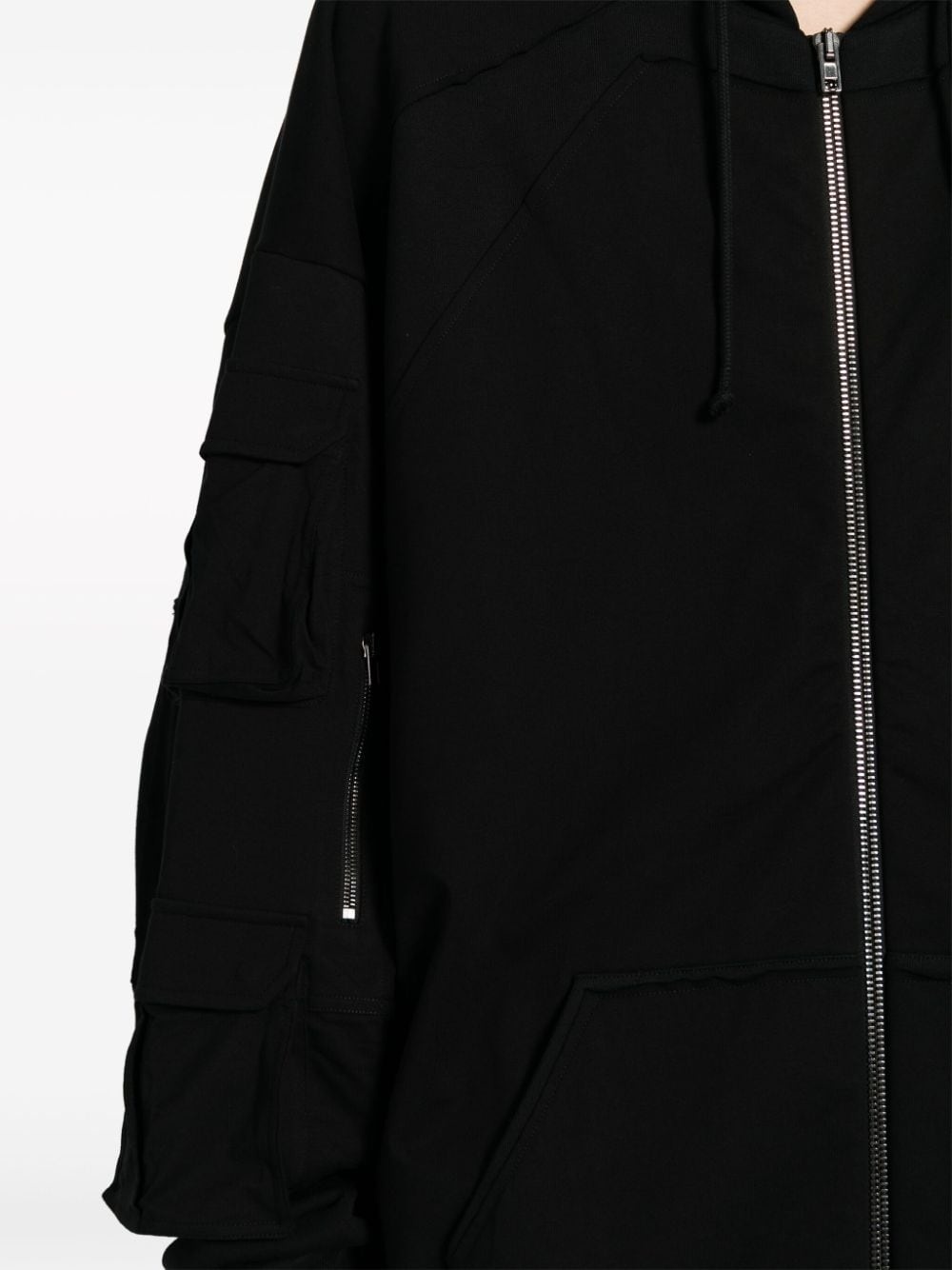 logo-embroidered zip-up hooded jacket - 5