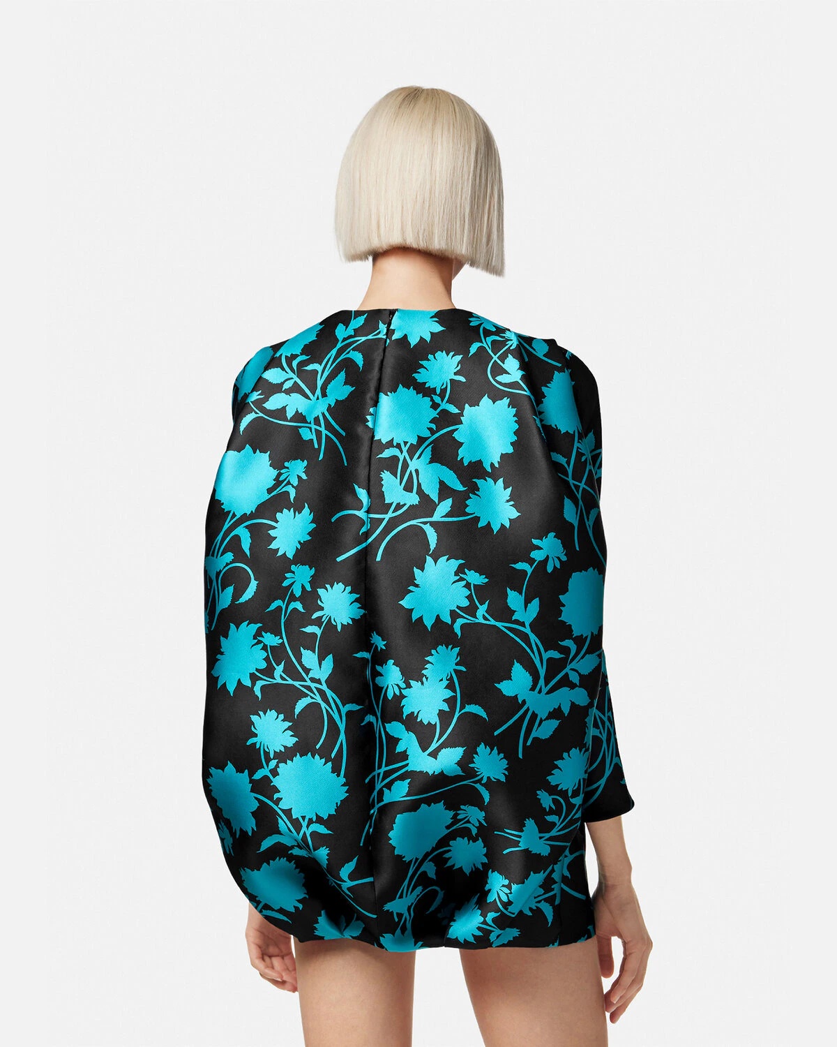 Floral Silhouette Cocoon Mini Dress - 4