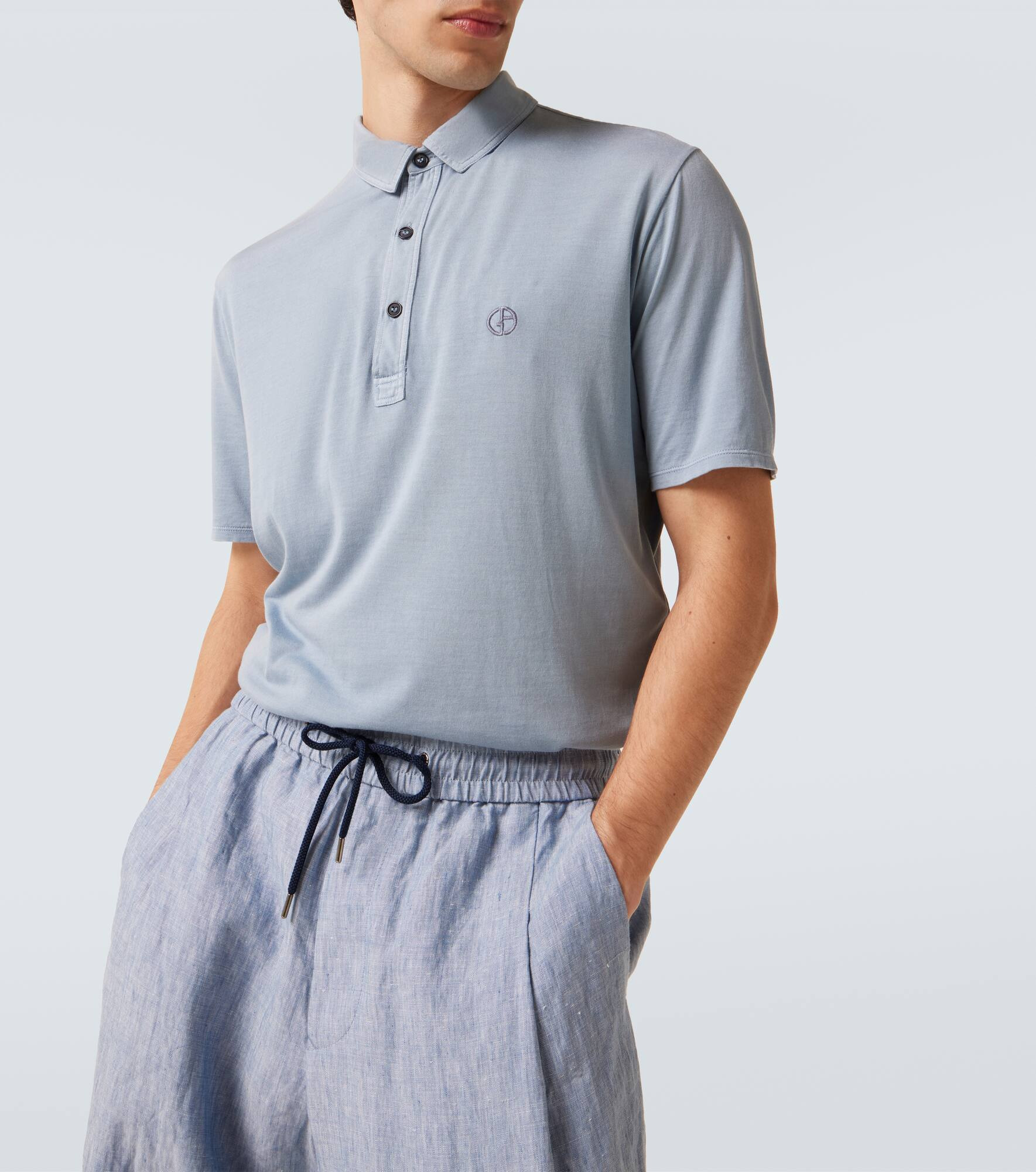 Silk and cotton polo shirt - 5