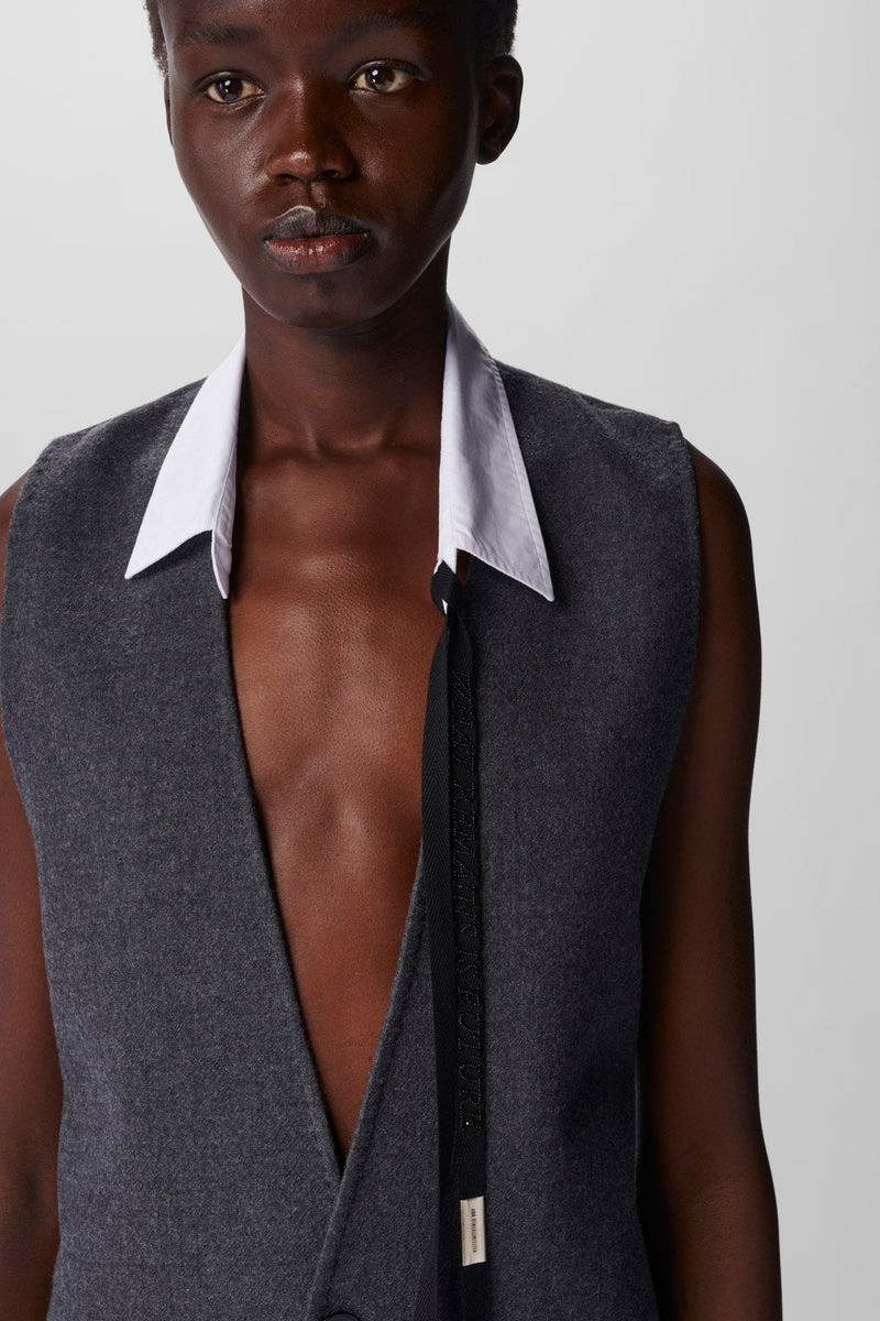 Helena Comfort Long Waistcoat Brushed Wool 5