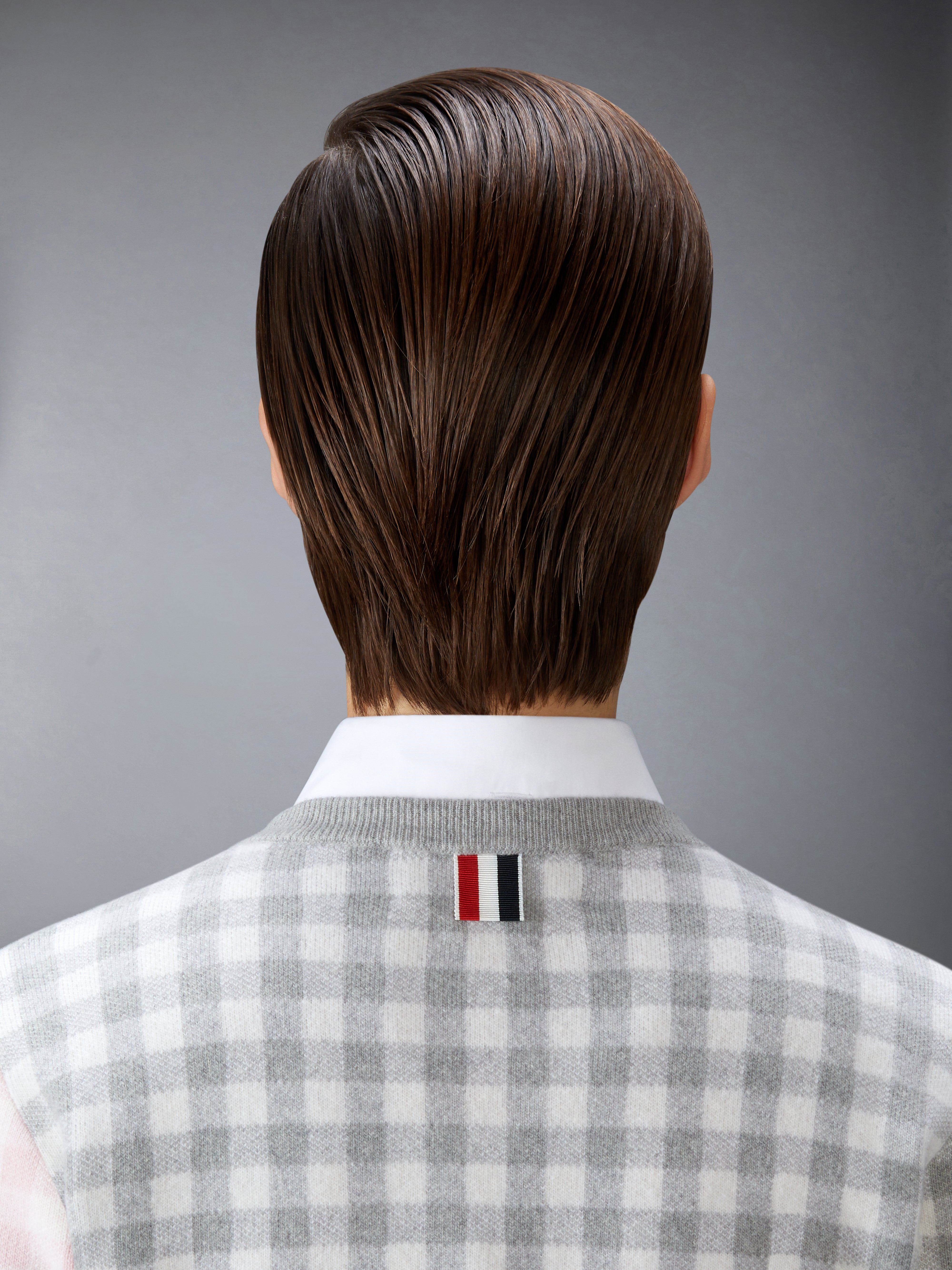FUNMIX GINGHAM CHECK JACQUARD MERINO WOOL CARDIGAN - 6