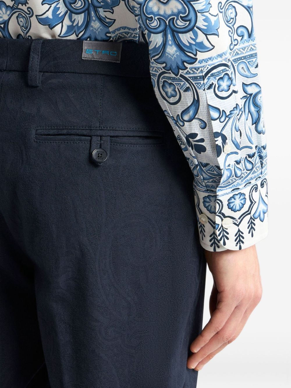 paisley-jacquard tailored trousers - 4