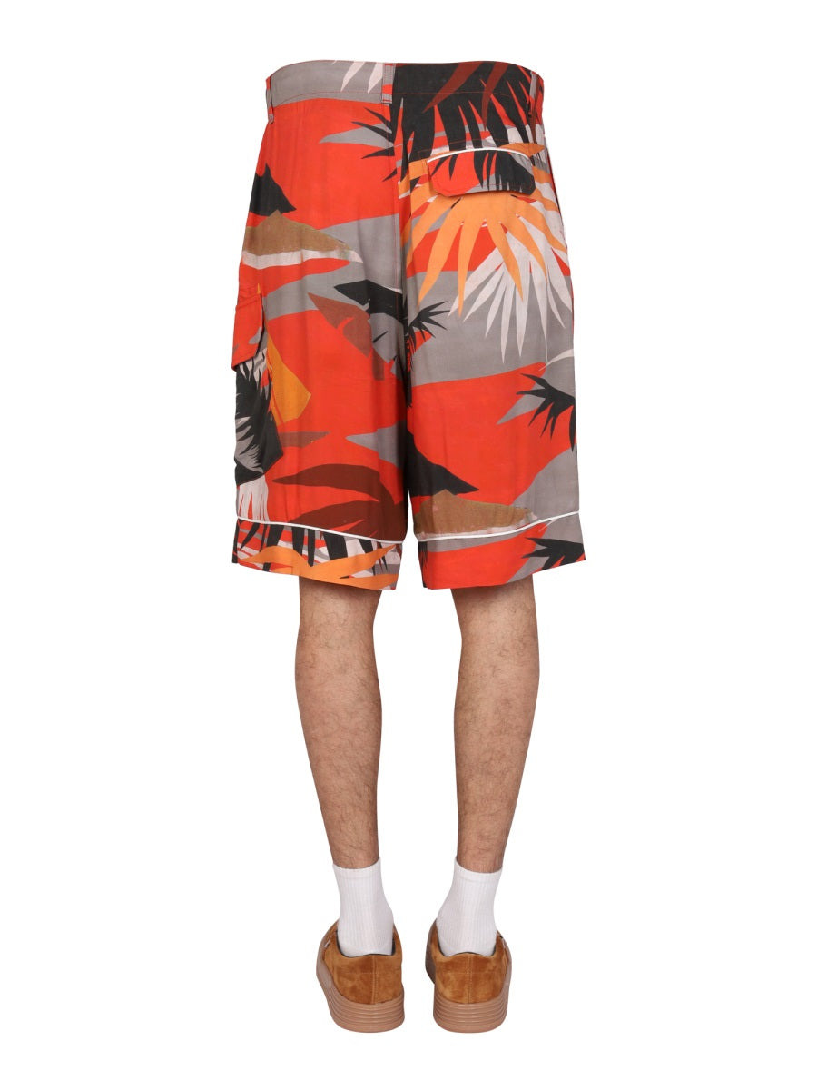 Palm Angels Men Cargo Bermuda Shorts - 4