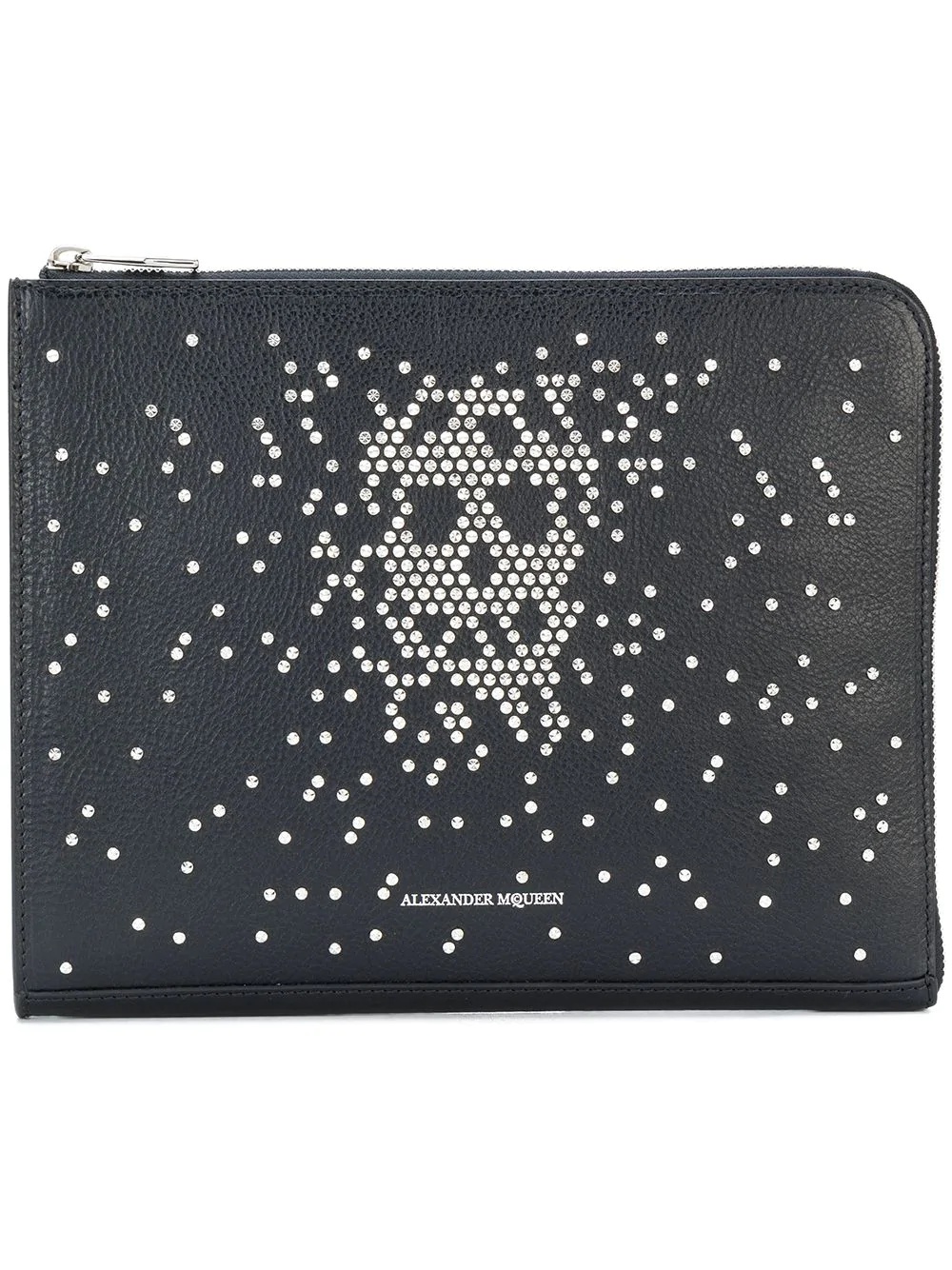 embellished skull clutch bag - 1