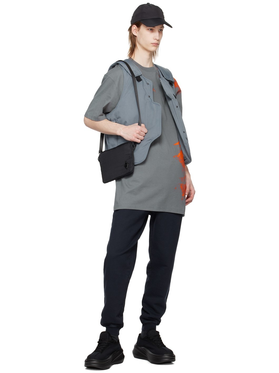 Gray Brushstroke T-Shirt - 4