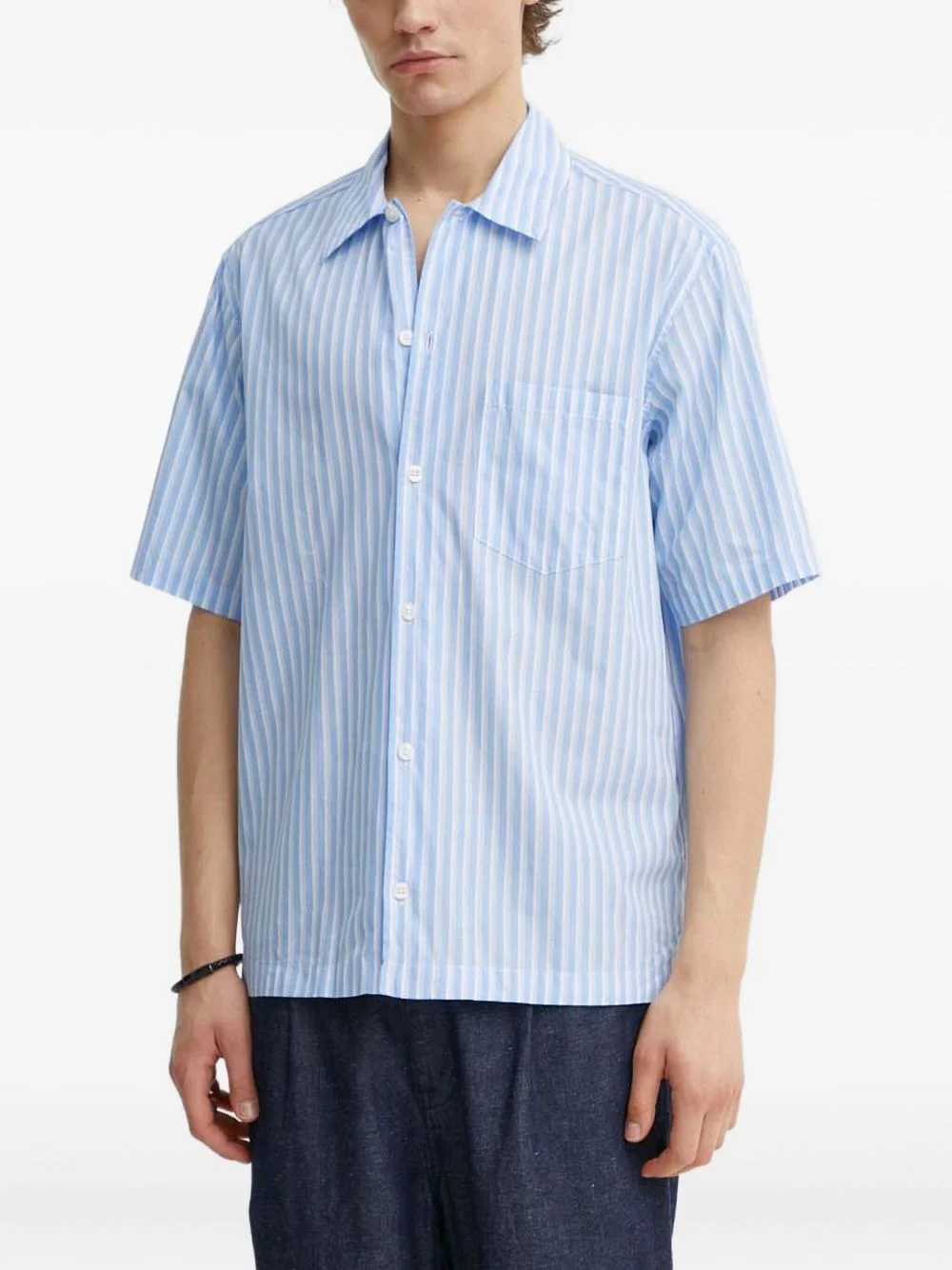 chest-pocket striped-pattern shirt - 1