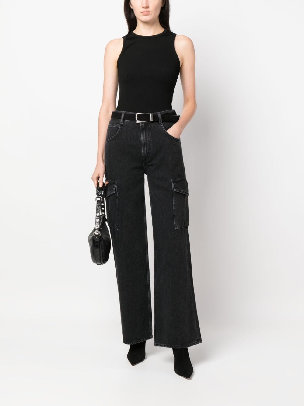 mid-rise wide-leg jeans - 2